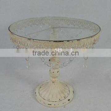 Antique metal stand decorative glass cake plate                        
                                                Quality Choice