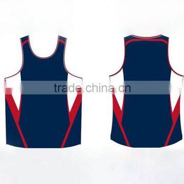 newest style navy blue traning sport vest training singlet