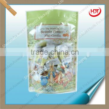 stand up foil zipper packaging bag for fudge with clear window