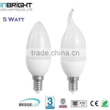 High Brightness 5W LED Candle Light 2700K Warm White Color