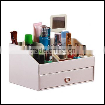 Creative multi function leather finishing bo jewelry jewelry collection and dressing table cosmetics storage bo