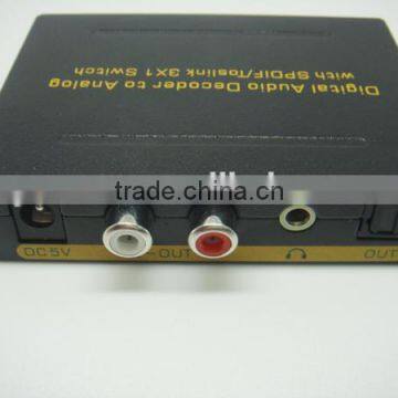 Digital Audio to Analog With SPDIF/Toslink 3x1