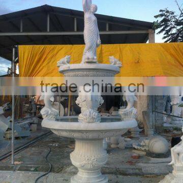 Outdoor woman fist marble fountain hand carved stone sculpture for garden hotel restaurant