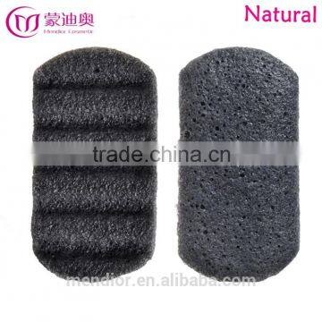 Mendior Bath konjac sponge rectangle black bamboo charcoal sponge