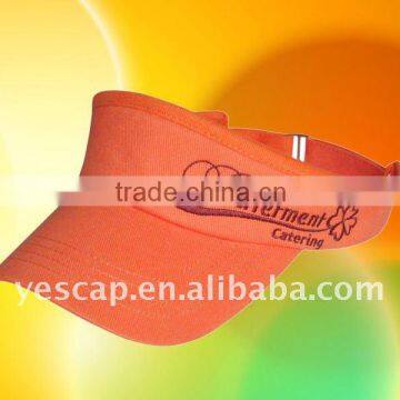 Orange Cotton Twill Visor Hat