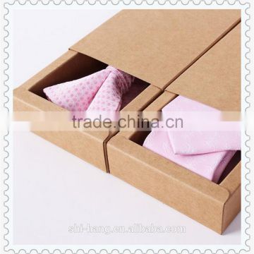 High quality natural brown kraft color printing paper box packaging for tie & bowties / tie & bowties packing box