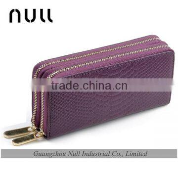 Factory cheap wholesale purse with two zipper for ladies