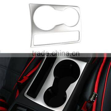 Car Interior Stainless Steel Cup Decorative Cover Holder Panel Sequins Frame Accessories For Audi A4 B8 2009-2015 LHD