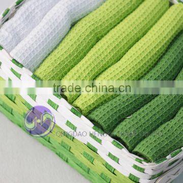 Wholesale Yarn-dyed Waffle Weave Cotton Cheap Wholesale Gift Towel Set photo-3