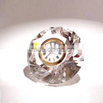 Shining Crystal Diamond shape Clock With Top Quality For Wedding Favors