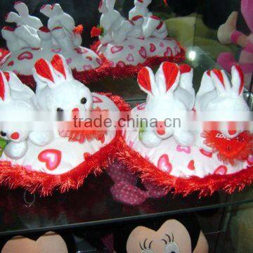 plush rabbits with heart base