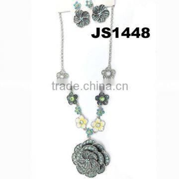 ladies wholesale african alloy flower costume jewelry sets