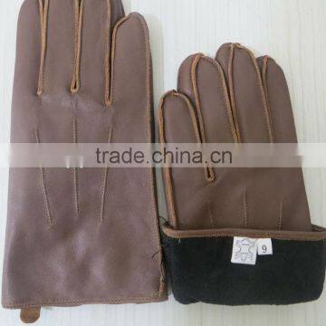 2016 hot sale brown leather gloves for men