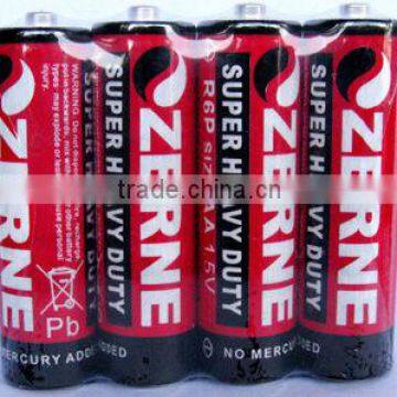 r6p AA size carbon zinc dry battery a