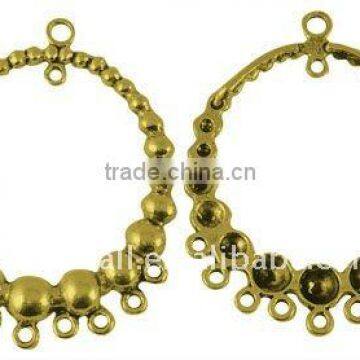 Tibetan Chandelier Rhinestone Connector Settings for Large Earring Hoop(TIBEB-A101751-AG-LF)