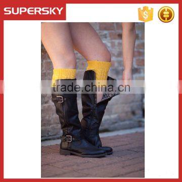 Winter Cheap Mustard Cable Knit Boot Cuffs Leg Warmers Socks Women Knitted Boot Toppers