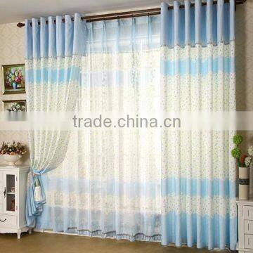 2015 new design polyester blue printed blackout curtain fabric