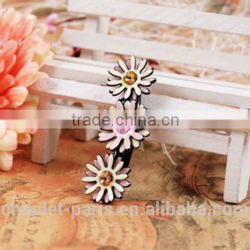 sunflowers with crystal hairpin