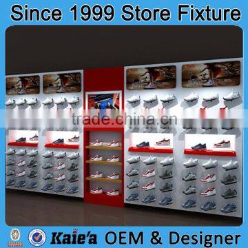 Famous brand shoes men display rack showcase store design