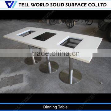 White dining table/restaurant dining table/modern dining tables