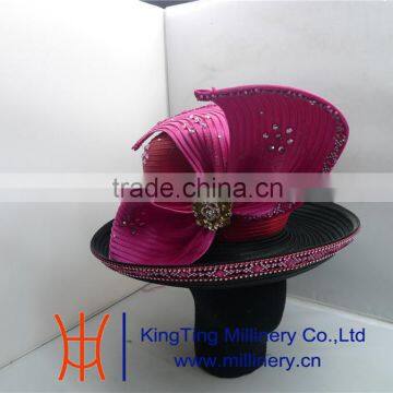 Wholesale Church Hat For Ladies Red/Black BM-5013 photo-4