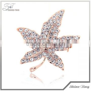 Korean Fashion Full of Diamond Maple Leaf Brooch Crystal Brooch130905-4