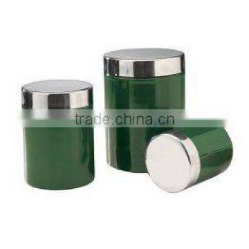 stainless steel green tea canister set