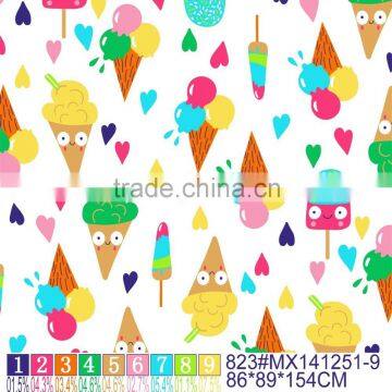 Cartoon Icecream Printing Nylon Spandex 4 Way Stretch a Bathing Suit Material