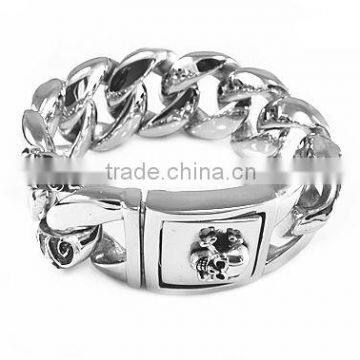 AB013 skull head stainless steel men heavy bracelets