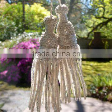 Antique French Silver Metallic Tassels for Your Pillows and Bags Fashion With Looped Cord photo-3