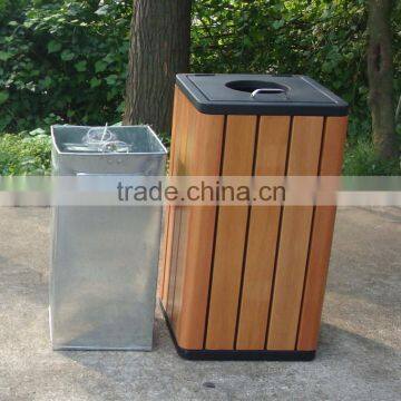 Hardwood dustbin outdoor wooden trash can