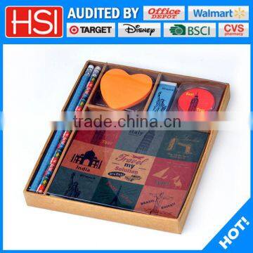 pencil memo pad stationery set printed hard cover notebook