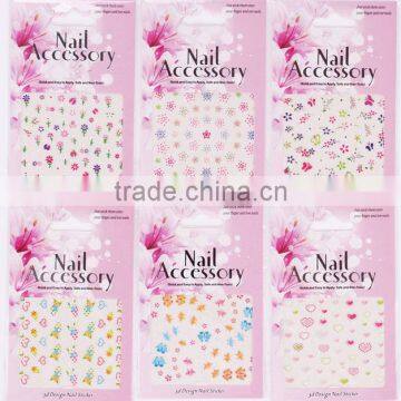 custom popular new fashion ladys flower heart snowflake butterfly nail sticker