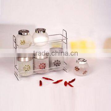 great 7pcs round glass bottle and jar set for condiment