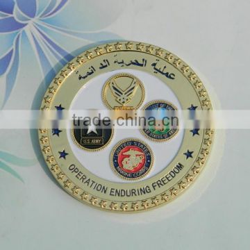 Cheap custom military challenge gold coin token