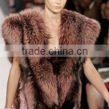 Elegant women's Fox Fur trim cape come from China