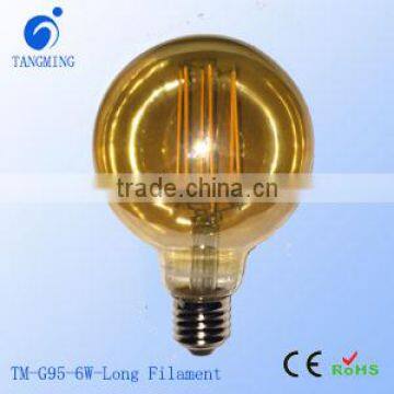 China golden cover led residential led lamp E27 4w 6w 8w led filament bulb