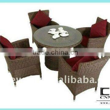 outdoor poly rattan round garden dining set