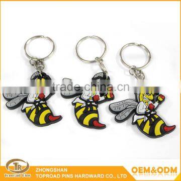 Zhongshan wholesale cheap custom pvc keychain custom keyring silicon keychain