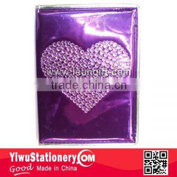 Hot drilling heart custom PU notebook Exercise Book