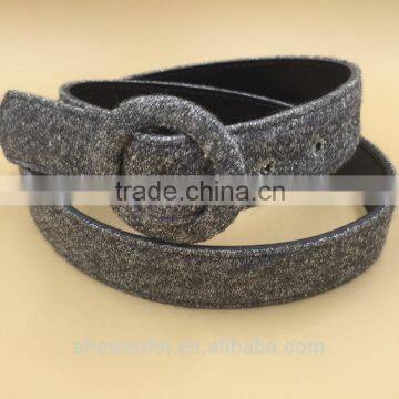 Fashion Covered Button Buckle PU Belt photo-3