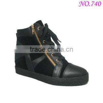 Good design fashion soft black wedge sneaker