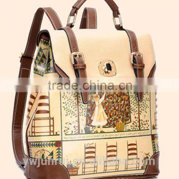 2015 New wholesale price lady fashion digital printing travel backpack