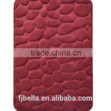 Luxury Memory Foam Plain Color Super Soft Stone Pebble Bathroom Floor Bath Mat -Burgundy