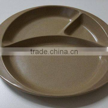 Biodegradable rick husk fiber 3 compoments food plate