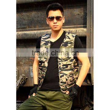 2015 New Arrival Men's Outdoor Vest Multi-Pocket Shooting Vests Camouflage Hunting Vests Photographer Reporters Vest L-4L