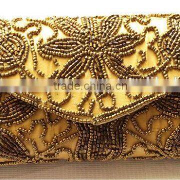 Fashionable Beaded Clutch Women Wedding Designer Purse Crafted Handbag