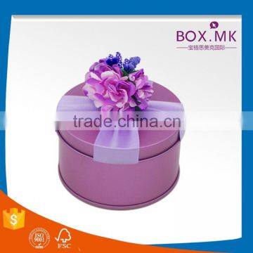 Wholesale High Quality Hot Sale Fashion Design Purple Tin Wedding Gift Box