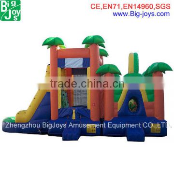 Jungle theme inflatable combo, inflatable castle slide, inflatable bouncing castle for kids