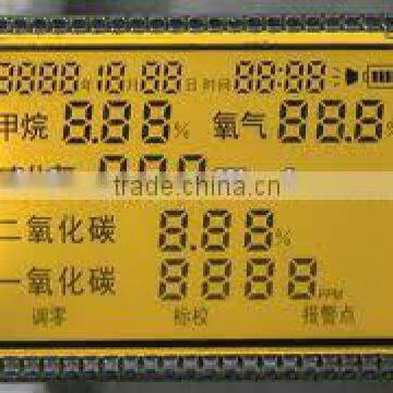 custom STN yellow backlight segment display lcd